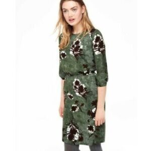 Boden Jodie Floral Print 3/4 Sleeve Dress with Pockets